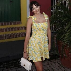 Zara Lemon 🍋 Tie Shoulder Dress